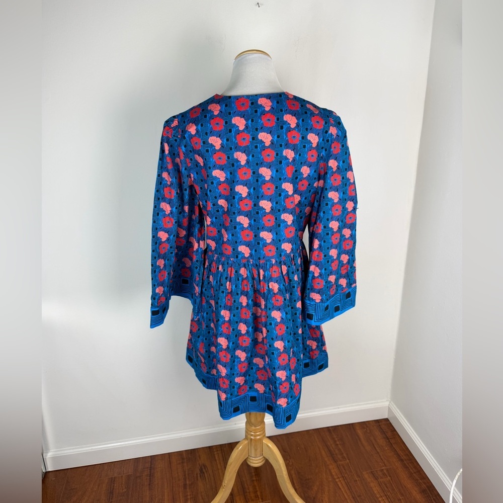 Tuckernuck Floral Izzie Blue and Pink Dress 100% Cotton Size L - Picture 7 of 9